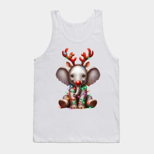 Christmas Red Nose Elephant Tank Top